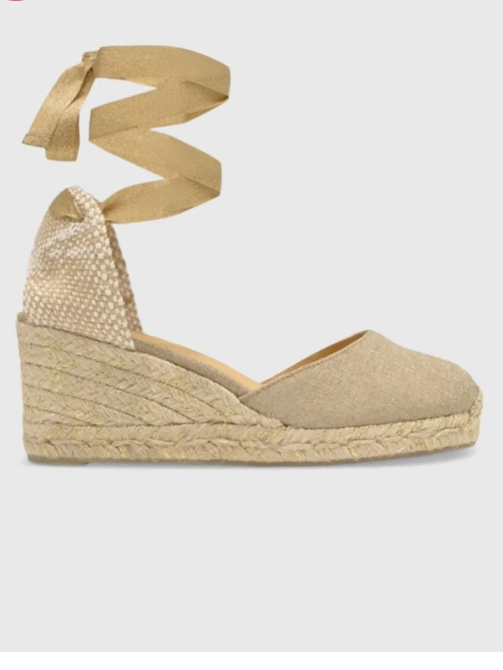 Castañer Low Carina Espadrille in Gold Canvas